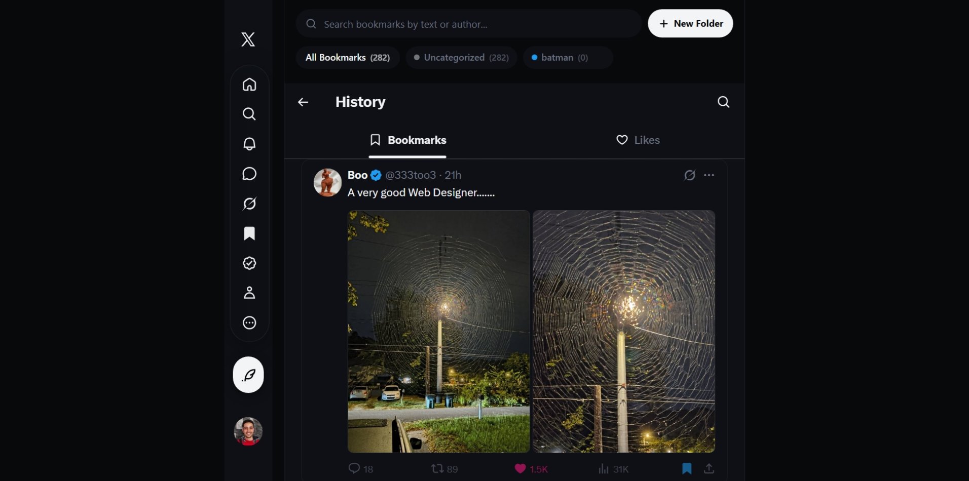 Better Twitter bookmark folder manager preview